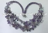 CGN696 22.5 inches chinese crystal & amethyst beaded necklaces