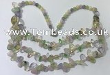 CGN698 22.5 inches chinese crystal & mixed gemstone beaded necklaces