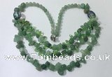 CGN699 22.5 inches chinese crystal & green aventurine beaded necklaces