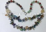 CGN703 22.5 inches chinese crystal & mixed gemstone beaded necklaces