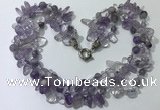 CGN710 22 inches fashion 3 rows amethyst beaded necklaces