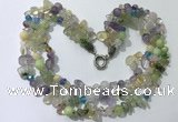 CGN711 22 inches fashion 3 rows mixed gemstone beaded necklaces