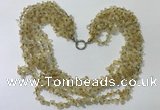 CGN733 19.5 inches stylish 6 rows citrine chips necklaces