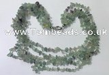 CGN742 19.5 inches stylish 5 rows mixed gemstone chips necklaces