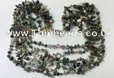 CGN763 20 inches stylish 6 rows Indian agate chips necklaces