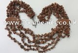 CGN766 20 inches stylish 6 rows goldstone chips necklaces