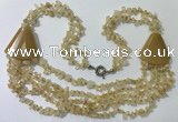 CGN780 23.5 inches stylish citrine gemstone chips necklaces