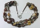 CGN808 23.5 inches 3 rows chinese crystal & mookaite necklaces