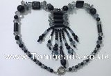 CGN813 19.5 inches chinese crystal & blue goldstone statement necklaces