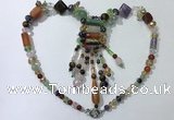 CGN818 19.5 inches chinese crystal & mixed gemstone statement necklaces