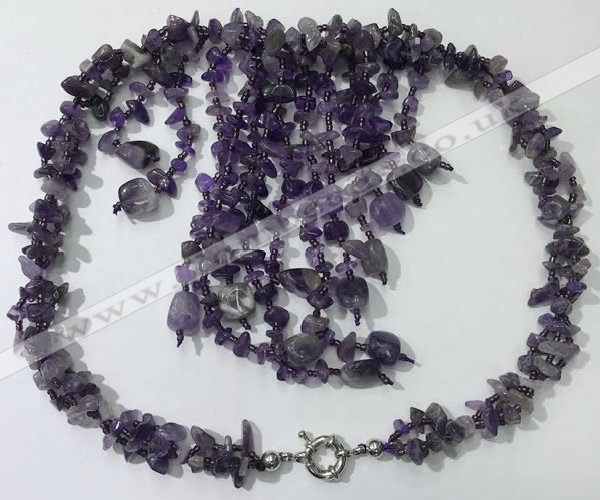 CGN826 20 inches stylish amethyst gemstone statement necklaces