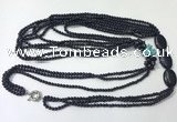 CGN849 30 inches trendy blue goldstone long beaded necklaces