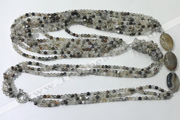 CGN850 30 inches trendy Montana agate long beaded necklaces