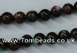 CGO01 15.5 inches 4mm round gold multi-color stone beads