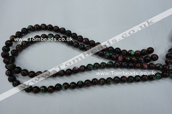 CGO02 15.5 inches 6mm round gold multi-color stone beads