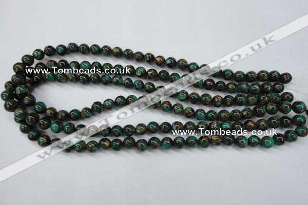 CGO100 15.5 inches 4mm round gold green color stone beads