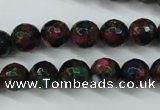 CGO11 15.5 inches 6mm faceted round gold multi-color stone beads