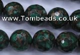 CGO118 15.5 inches 20mm faceted round gold green color stone beads