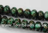 CGO121 15.5 inches 5*8mm rondelle gold green color stone beads