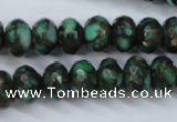 CGO125 15.5 inches 8*12mm faceted rondelle gold green color stone beads