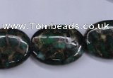 CGO150 15.5 inches 18*25mm oval gold green color stone beads