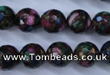 CGO17 15.5 inches 16mm faceted round gold multi-color stone beads