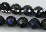 CGO177 15.5 inches 18mm faceted round gold blue color stone beads