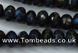 CGO185 15.5 inches 8*12mm faceted rondelle gold blue color stone beads