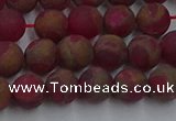 CGO251 15.5 inches 6mm round matte gold multi-color stone beads