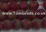 CGO252 15.5 inches 8mm round matte gold multi-color stone beads