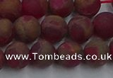 CGO253 15.5 inches 10mm round matte gold multi-color stone beads