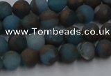 CGO256 15.5 inches 6mm round matte gold multi-color stone beads