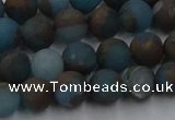 CGO257 15.5 inches 8mm round matte gold multi-color stone beads