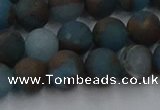 CGO258 15.5 inches 10mm round matte gold multi-color stone beads