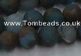 CGO259 15.5 inches 12mm round matte gold multi-color stone beads