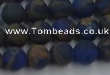 CGO262 15.5 inches 8mm round matte gold multi-color stone beads