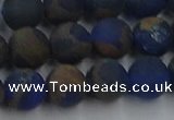 CGO263 15.5 inches 10mm round matte gold multi-color stone beads