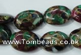 CGO39 15.5 inches 12*16mm oval gold multi-color stone beads