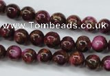 CGO52 15.5 inches 6mm round gold red color stone beads