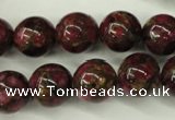 CGO57 15.5 inches 16mm round gold red color stone beads