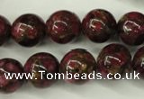 CGO59 15.5 inches 20mm round gold red color stone beads