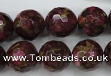 CGO68 15.5 inches 18mm faceted round gold red color stone beads