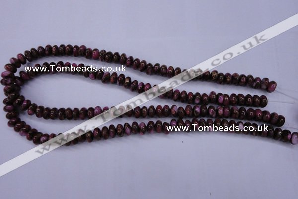 CGO71 15.5 inches 5*8mm rondelle gold red color stone beads