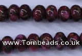 CGO72 15.5 inches 8*12mm rondelle gold red color stone beads