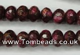 CGO75 15.5 inches 8*12mm faceted rondelle gold red color stone beads