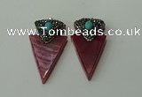 CGP103 30*55mm arrowhead agate gemstone pendants wholesale