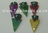 CGP108 30*55mm arrowhead agate gemstone pendants wholesale