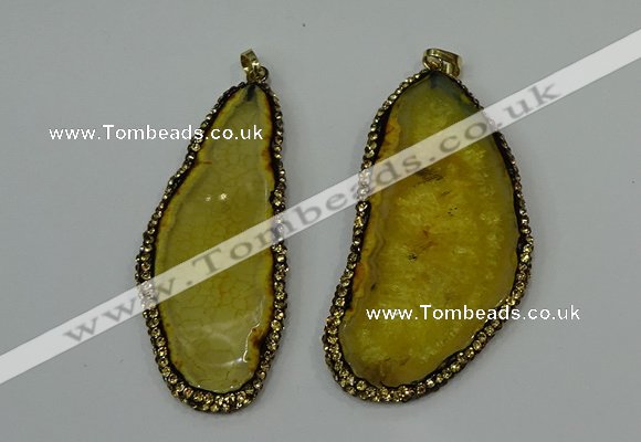 CGP141 30*55mm - 40*65mm freeform agate pendants wholesale