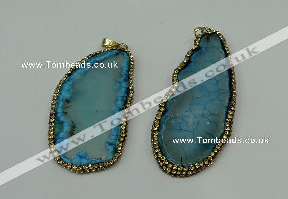 CGP144 30*55mm - 40*65mm freeform agate pendants wholesale