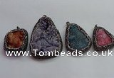 CGP1543 35*40mm - 45*70mm freeform druzy agate pendants